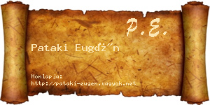 Pataki Eugén névjegykártya